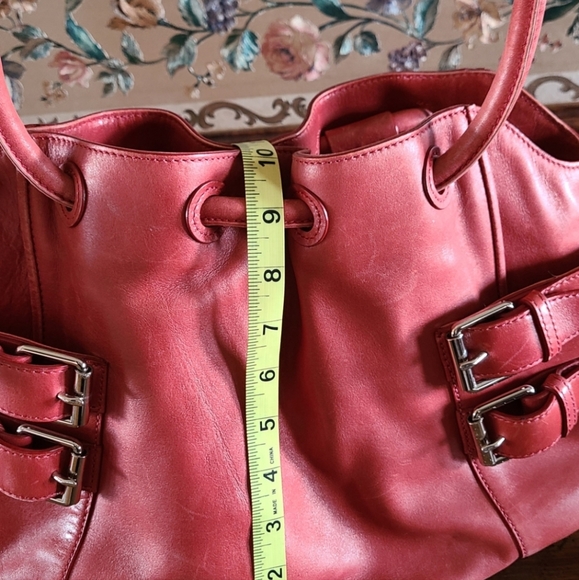 Cole Haan Vintage Red Genuine Leather Handbag Shoulderbag - Picture 12 of 15